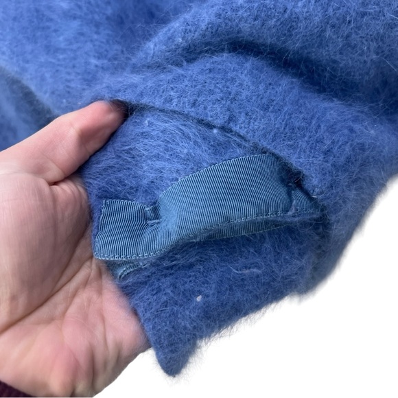 VTG 60's Blue GARLAND Angora & Lambswool Button Up Cardigan See Measurements - Picture 3 of 5